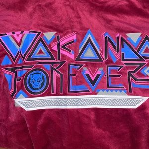 Marvel Wakanda Forever Velour Graphic Zip-Up Hoodie - Berry Red XXL